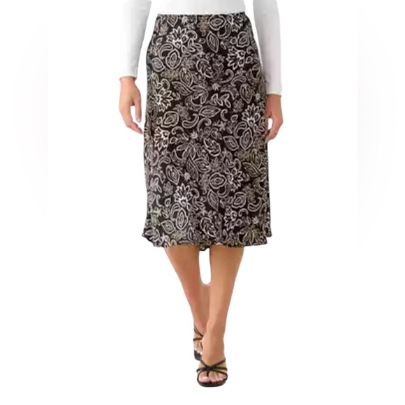 Kim Rogers Curvy Tiered Midi Skirt Size 1X A-Line Boho Office Dressy - Picture 1 of 12